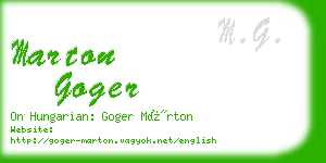 marton goger business card